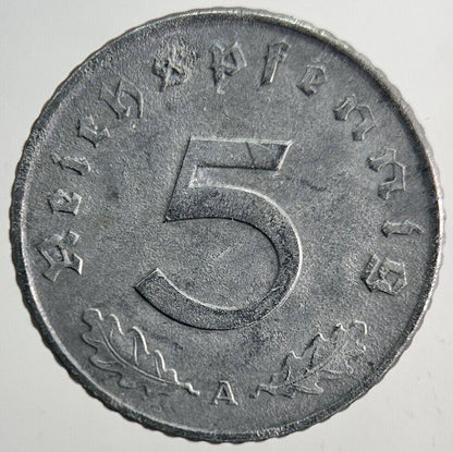1940-A Germany Nazi 5 Pfennig Coin | Very High Grade | a6277