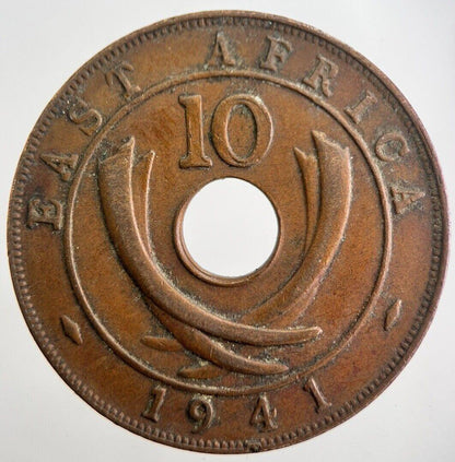 1941 East Africa 10 Ten Cents Coin | Fine Collectable Grade | a7545