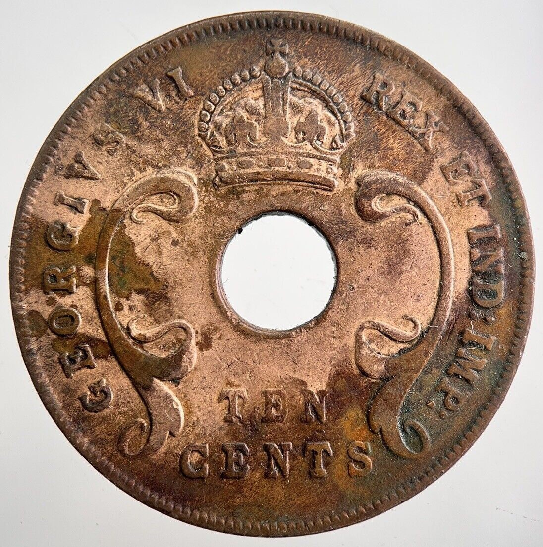 1941 East Africa 10 Ten Cents Coin | Fine Collectable Grade | a7581