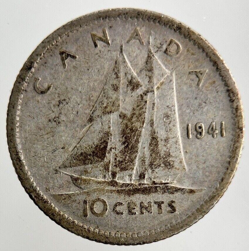 1941 Canada 10 Cents Silver Coin | Collectable Grade