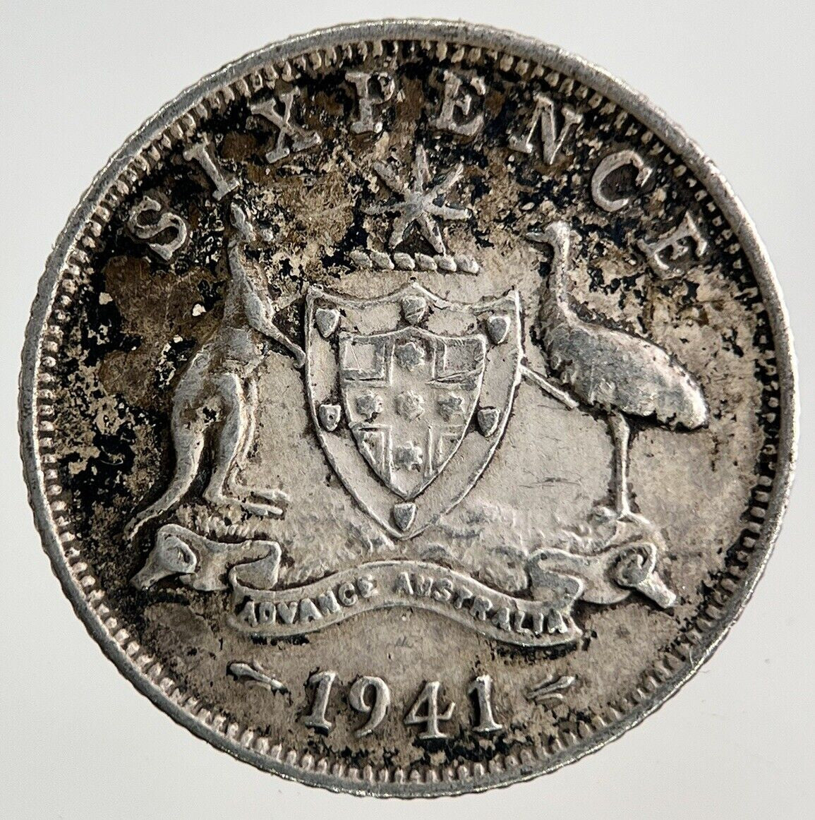 1941 Australia Sixpence Silver Coin | Fine Collectable Grade