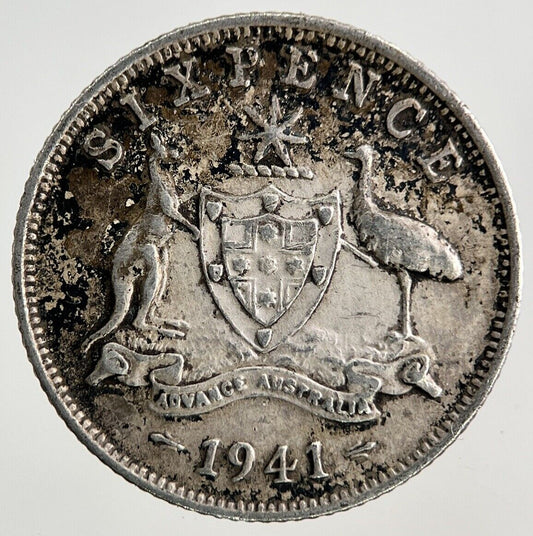 1941 Australia Sixpence Silver Coin | Fine Collectable Grade