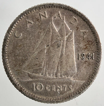 1941 Canada 10 Cents Silver Coin | Very High Grade