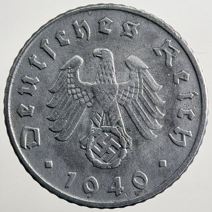 1940-D Germany Nazi 5 Pfennig Coin | Fine Collectable Grade | a2316