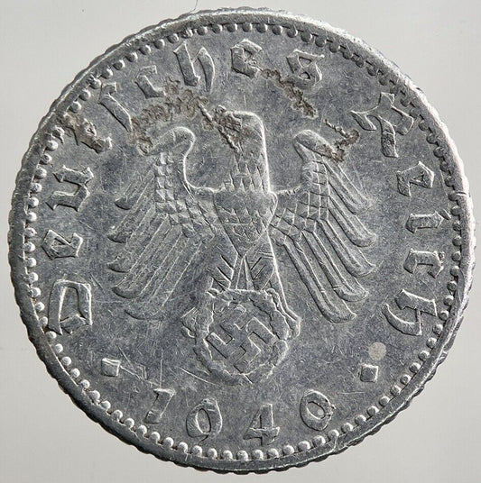 1940-A Germany Nazi 50 Pfennig Coin | Collectable Grade | a3139