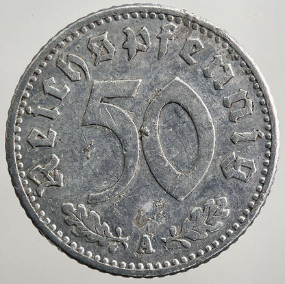 1940-A Germany Nazi 50 Pfennig Coin | Collectable Grade | a3139
