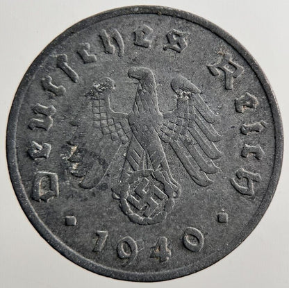 1940-A Nazi Germany 10 Pfennig Coin | Fine Collectable Grade | a3973