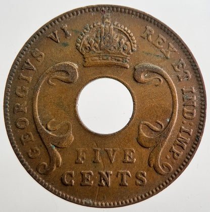 1941 East Africa 5 Five Cents Coin | Fine Collectable Grade | a7550