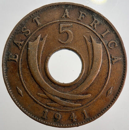1941 East Africa 5 Five Cents Coin | Fine Collectable Grade | a7578