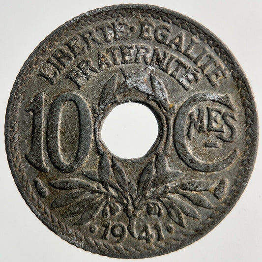 1941 France 10 Centimes Coin | Fine Collectable Grade