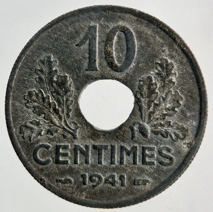 1941 France 10 Centimes Coin | Fine Collectable Grade