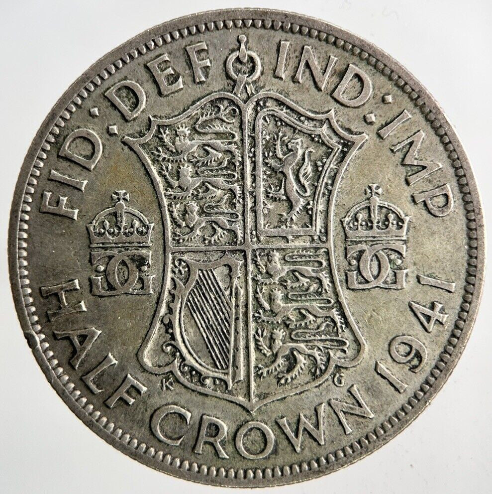 1941 George VI Half-Crown Silver Coin | Fine Collectable Grade