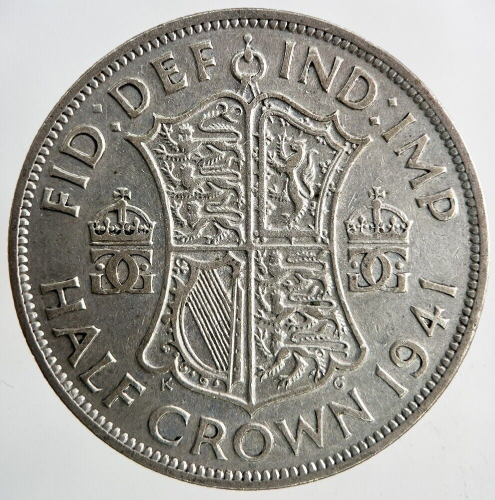 1941 George VI Half-Crown Silver Coin | Fine Collectable Grade
