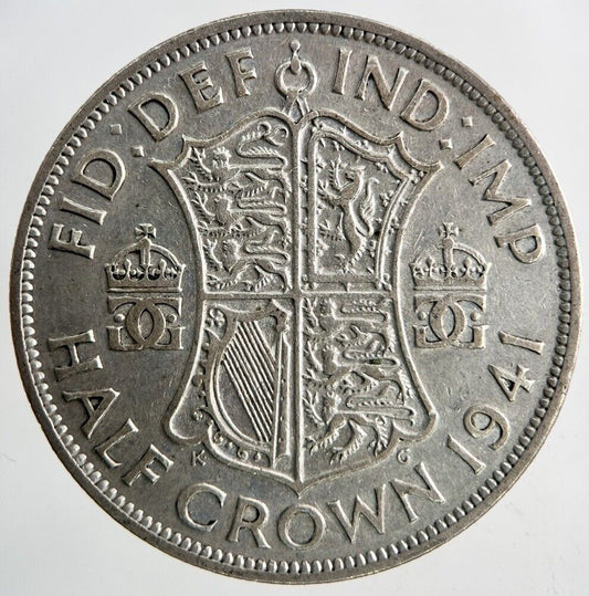 1941 George VI Half-Crown Silver Coin | Fine Collectable Grade