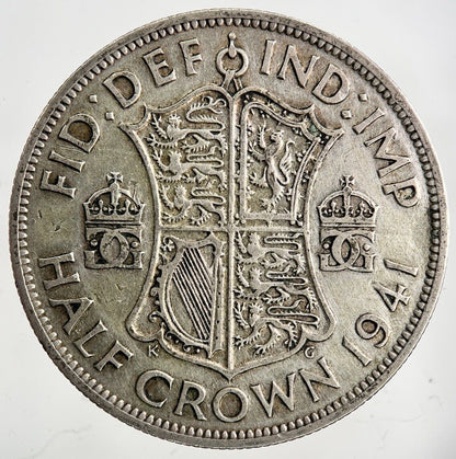 1941 George VI Half-Crown Silver Coin | Fine Collectable Grade