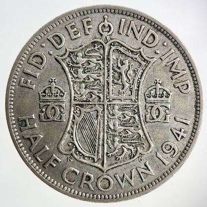 1941 George VI Half-Crown Silver Coin | Fine Collectable Grade