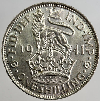 1941 George VI One Shilling Silver Coin | Very High Grade | a8177