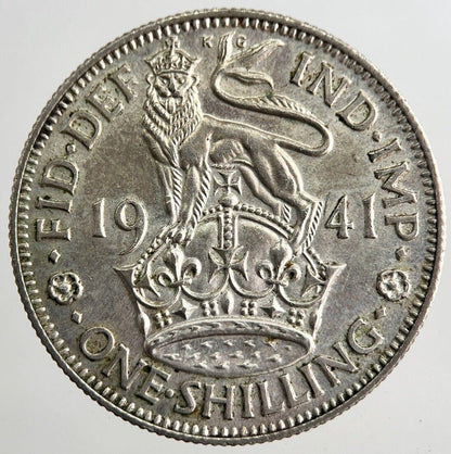 1941 George VI One Shilling Silver Coin | Very High Grade | a8175