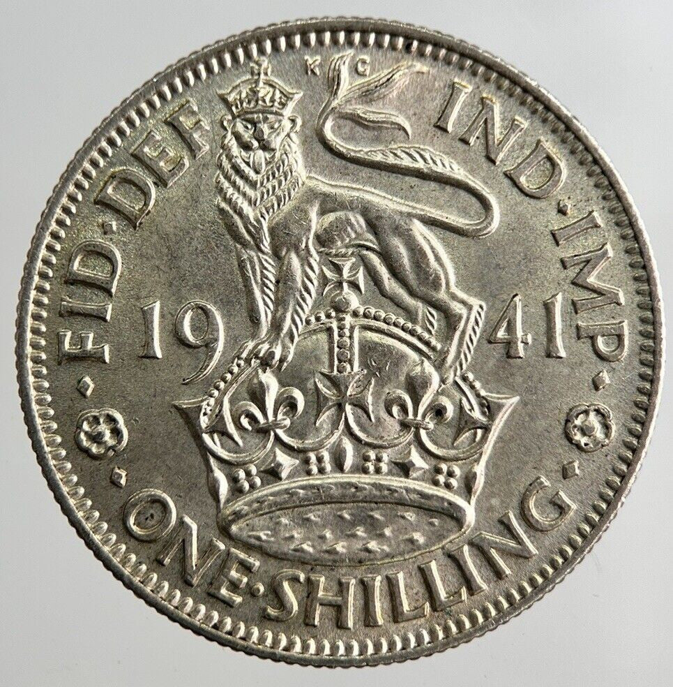 1941 George VI One Shilling Silver Coin | Very High Grade | a8171
