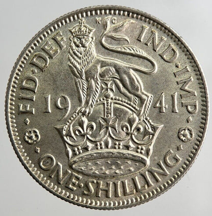 1941 George VI One Shilling Silver Coin | Very High Grade | a8171
