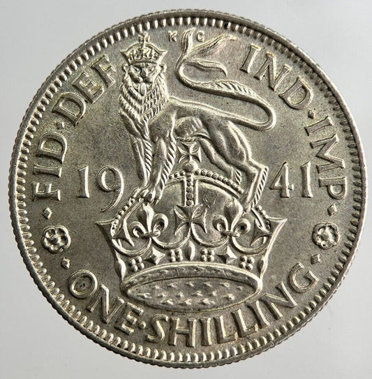 1941 George VI One Shilling Silver Coin | Very High Grade | a8171