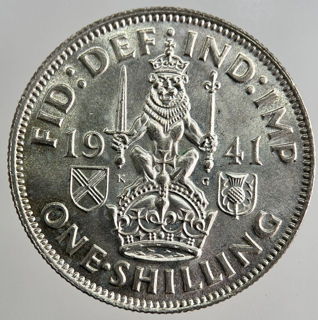 1941 George VI One Shilling Silver Coin | Very High Grade | a8172