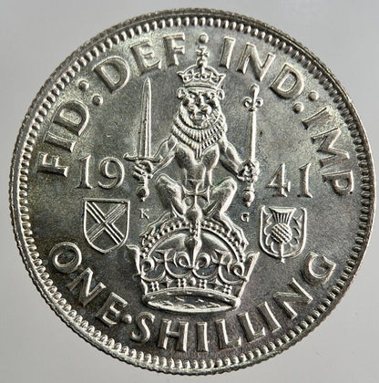 1941 George VI One Shilling Silver Coin | Very High Grade | a8172