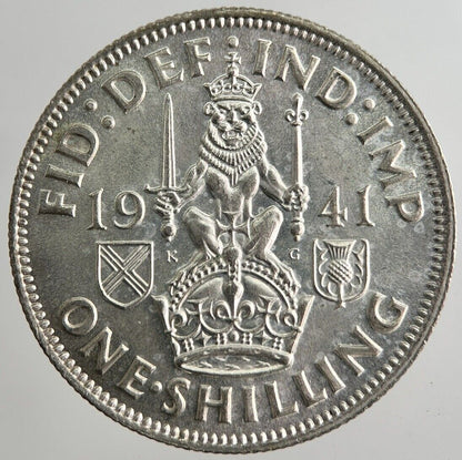 1941 George VI One Shilling Silver Coin | Very High Grade | a8174