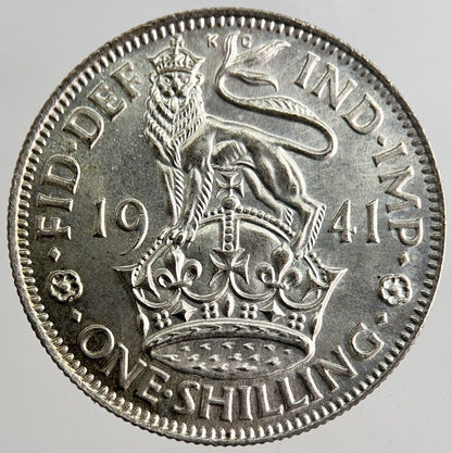 1941 George VI One Shilling Silver Coin | Very High Grade | a8176