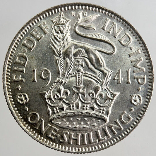 1941 George VI One Shilling Silver Coin | Very High Grade | a8176