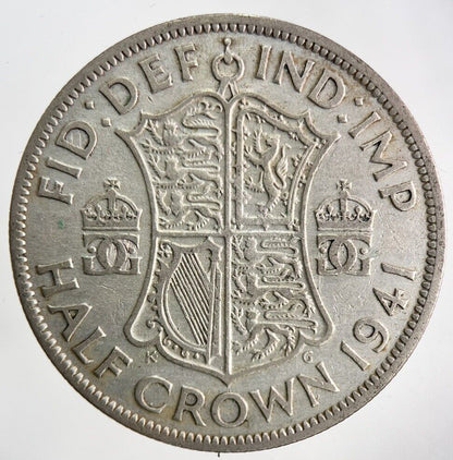 1941 George VI Silver Half-Crown Coin | Fine Collectable Grade