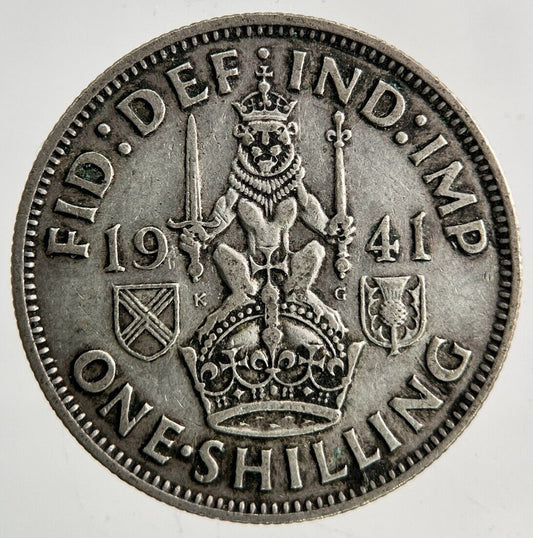 1941 George VI Shilling Silver Coin | Fine Collectable Grade