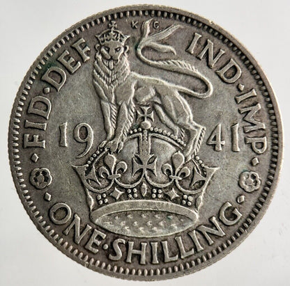 1941 George VI Shilling Silver Coin | Fine Collectable Grade