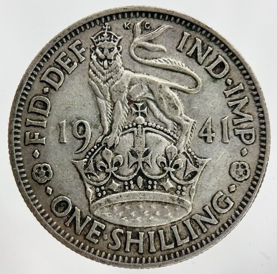 1941 George VI Shilling Silver Coin | Fine Collectable Grade