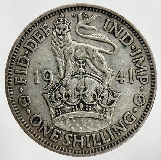 1941 George VI Shilling Silver Coin | Fine Collectable Grade