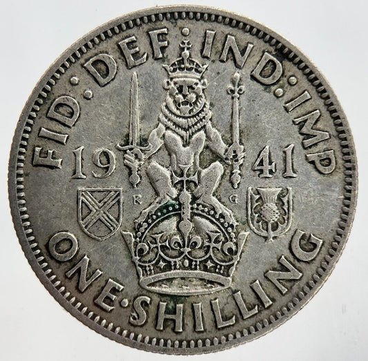1941 George VI Shilling Silver Coin | Fine Collectable Grade