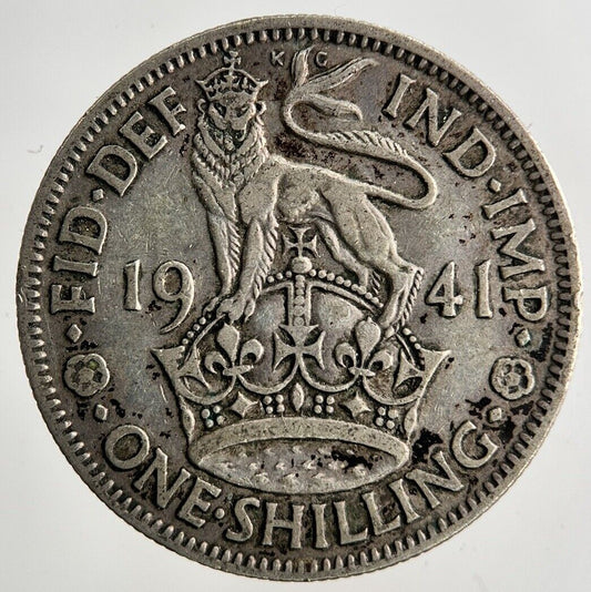 1941 George VI Shilling Silver Coin | Fine Collectable Grade