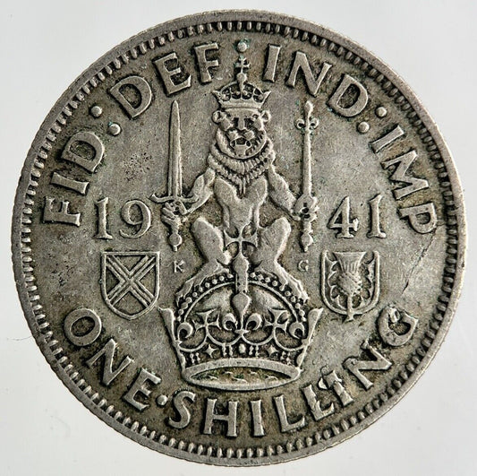 1941 George VI Shilling Silver Coin | Fine Collectable Grade
