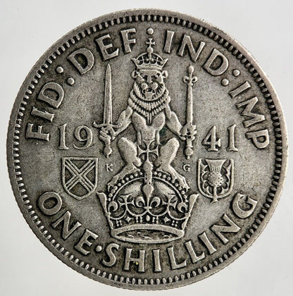 1941 George VI Shilling Silver Coin | Fine Collectable Grade