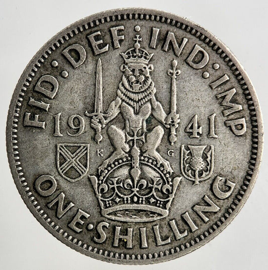 1941 George VI Shilling Silver Coin | Fine Collectable Grade