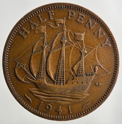 1941 George VI Half-Penny Coin | Fine Collectable Grade