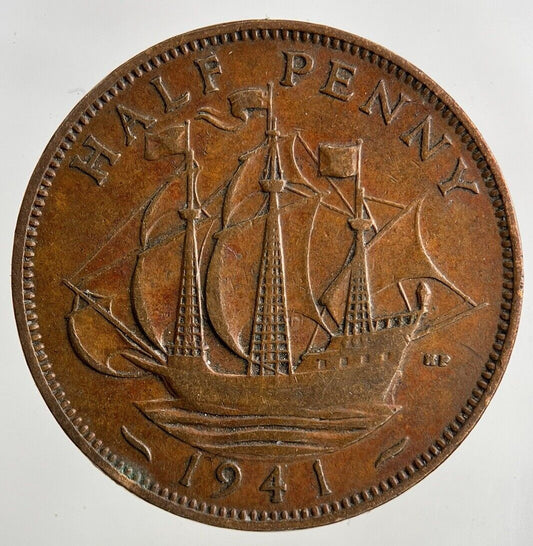 1941 George VI Half-Penny Coin | Fine Collectable Grade