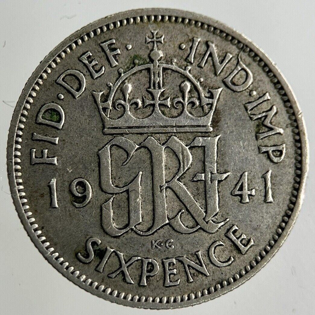 1941 George VI Sixpence Silver Coin | Fine Collectable Grade