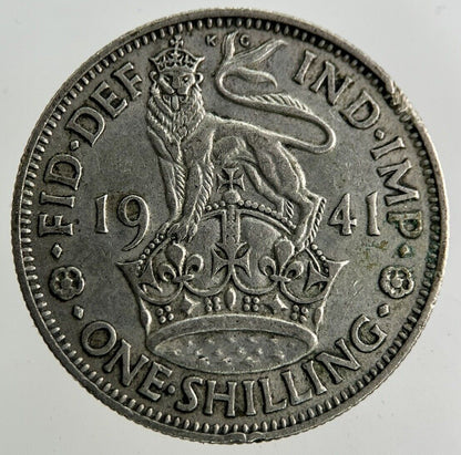 1941 George VI Shilling Silver Coin | Fine Collectable Grade