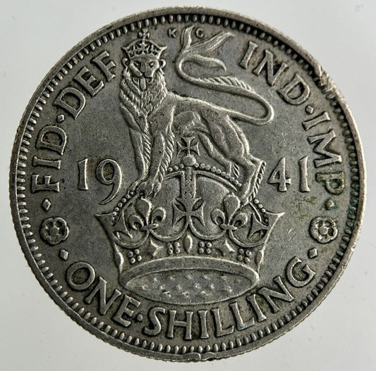 1941 George VI Shilling Silver Coin | Fine Collectable Grade