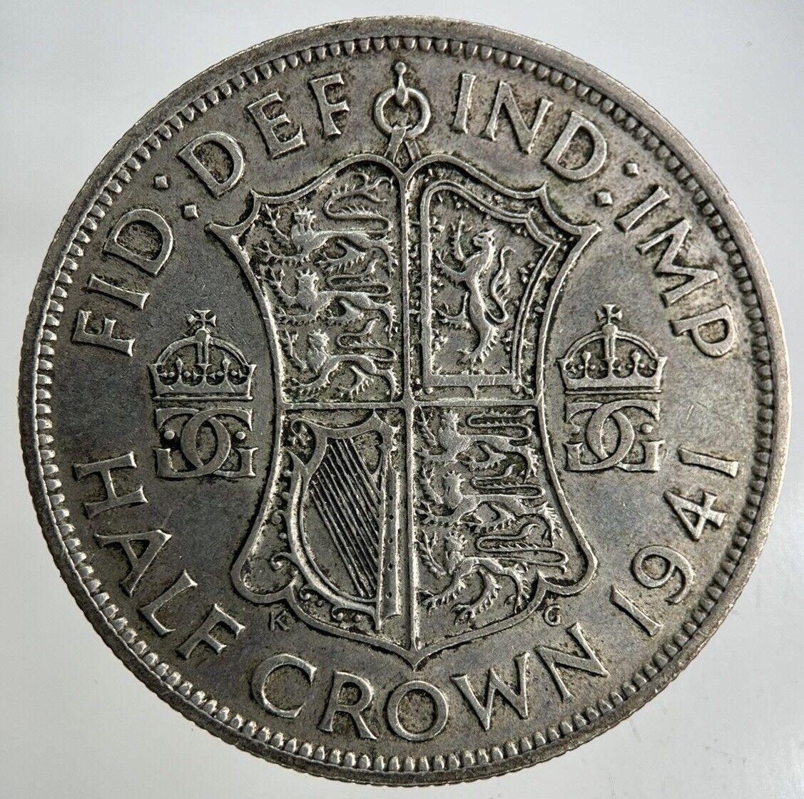 1941 George VI Half-Crown Silver Coin | Fine Collectable Grade