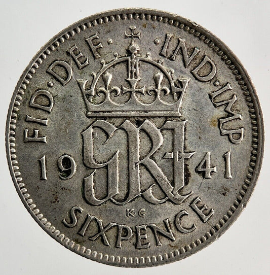 1941 George VI Sixpence Silver Coin | Fine Collectable Grade