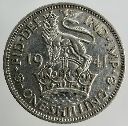 1941 George VI Shilling Silver Coin | Fine Collectable Grade