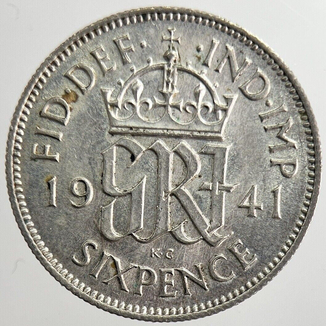 1941 George VI Sixpence Silver Coin | Very High Grade | a8214