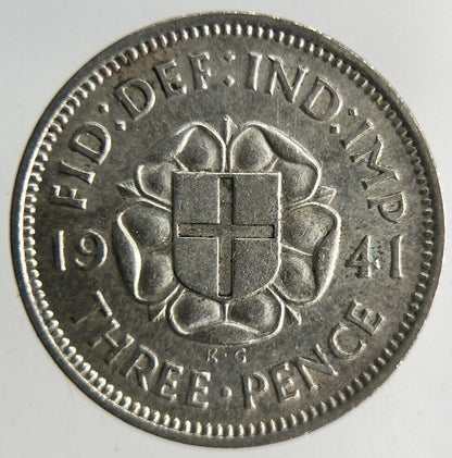 1941 George VI Threepence Silver Coin | Fine Collectable Grade